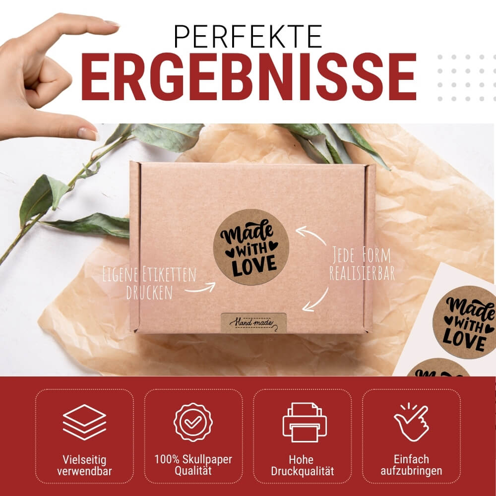 Kraft-Aufkleber dunkel Inkjet