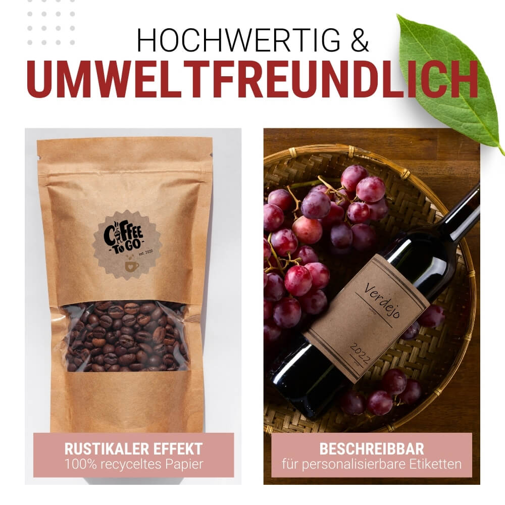 Kraft-Aufkleber dunkel Inkjet