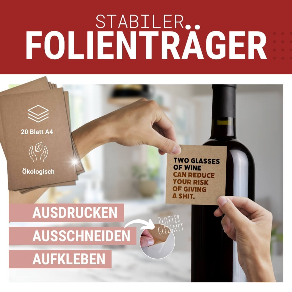 Kraft-Aufkleber dunkel Inkjet