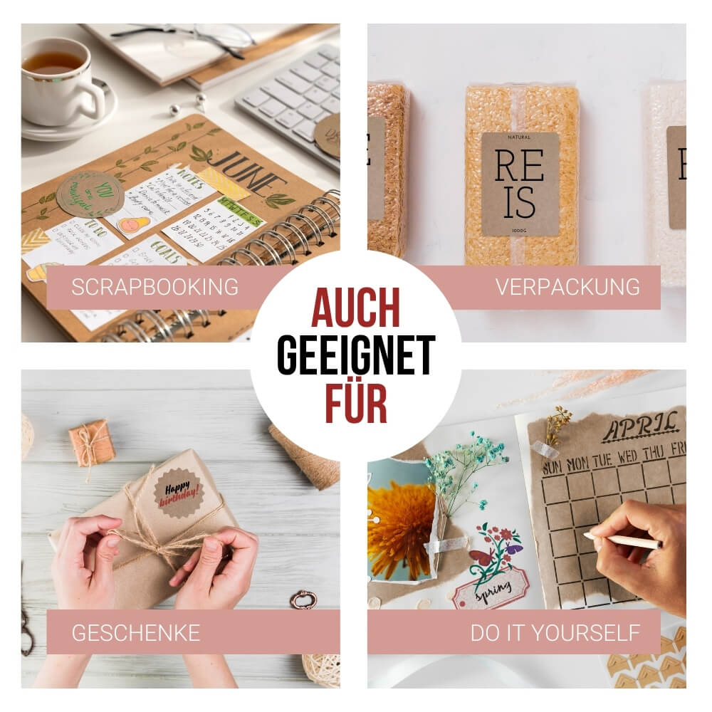 Kraft-Aufkleber dunkel Inkjet