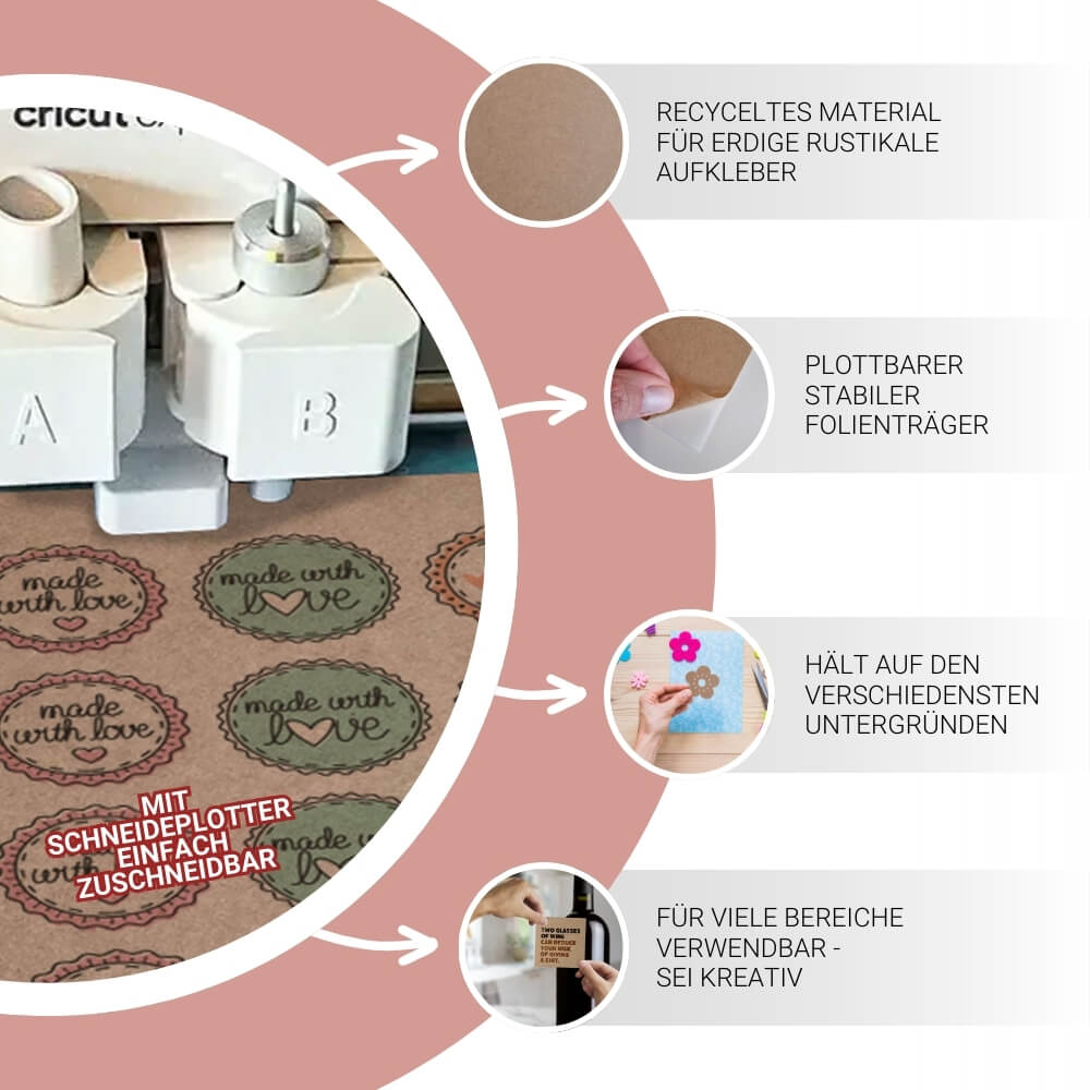 Kraft-Aufkleber dunkel Inkjet