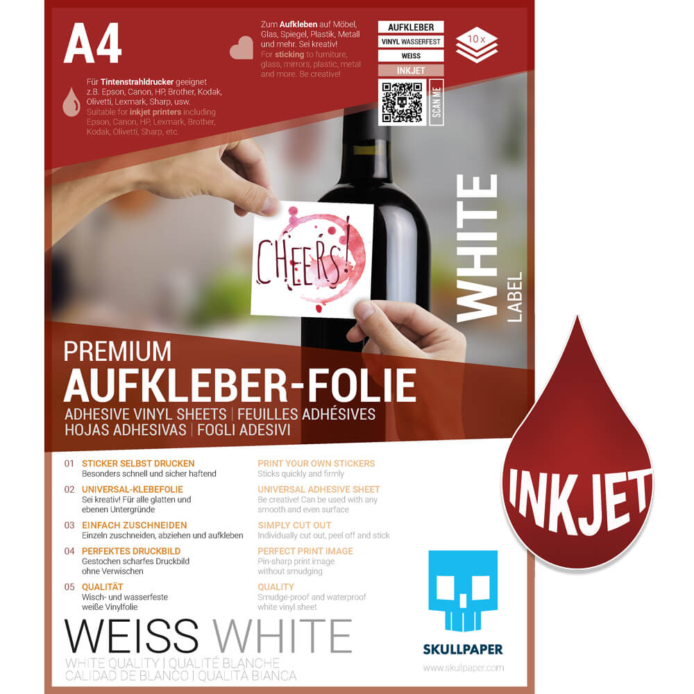 Aufkleber-Folie weiss Inkjet