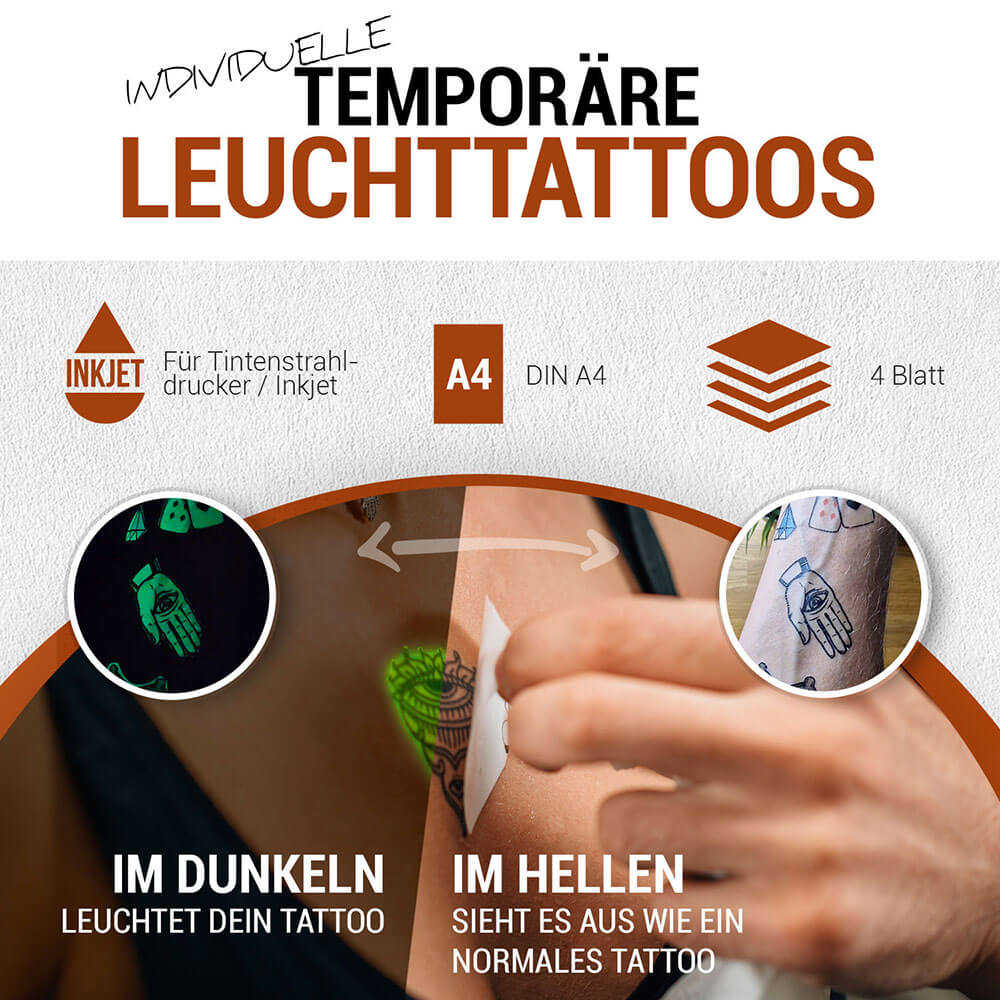 Leuchttattoo-Transferfolie Inkjet