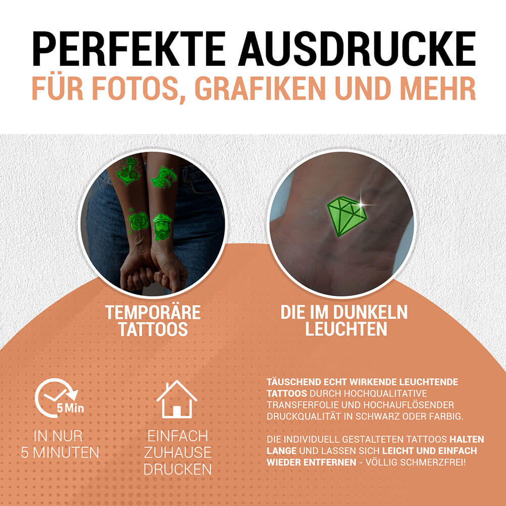 Leuchttattoo-Transferfolie Laser