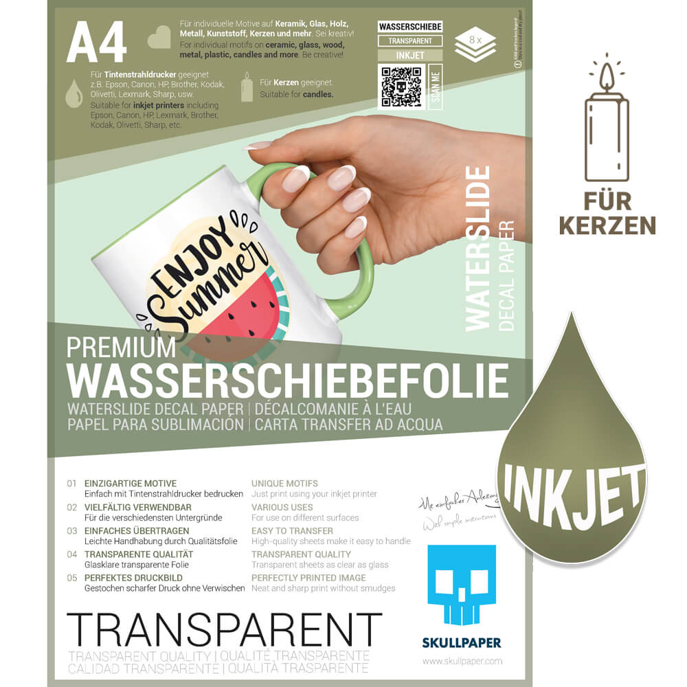 Wasserschiebefolie transparent Inkjet