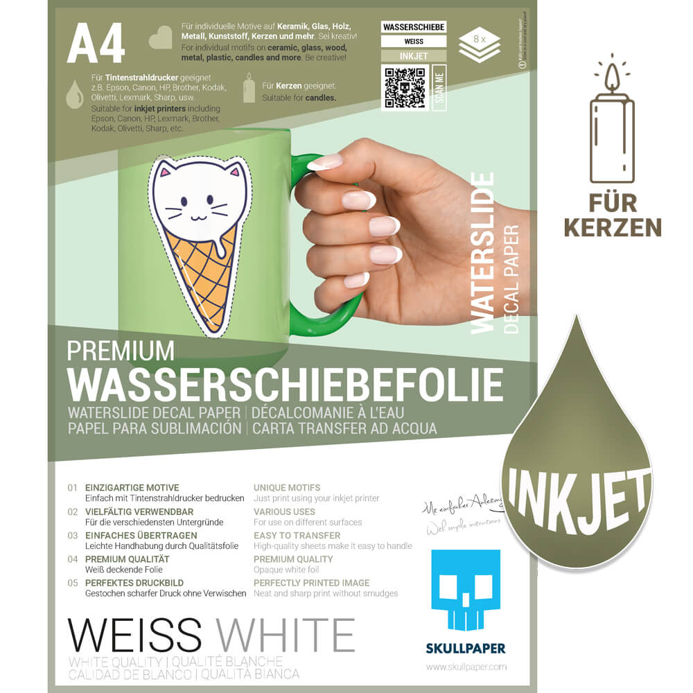 Wasserschiebefolie weiss Inkjet