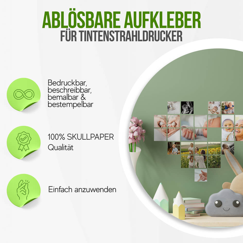 Ablösbare Aufkleber-Folie weiss Inkjet