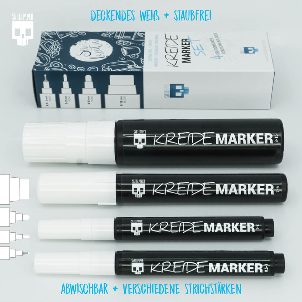 KreideMarker Set weiss 4er