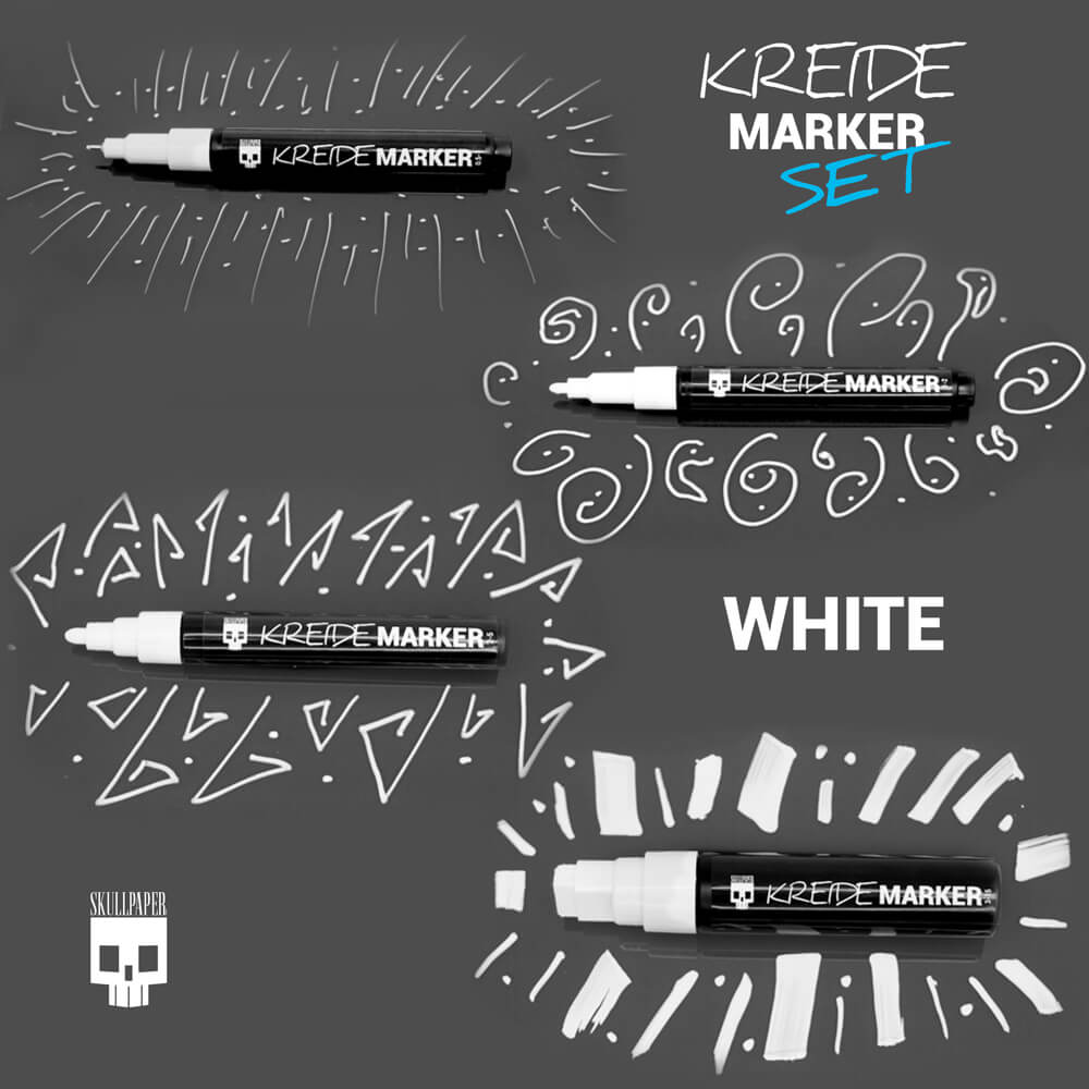 KreideMarker Set weiss 4er