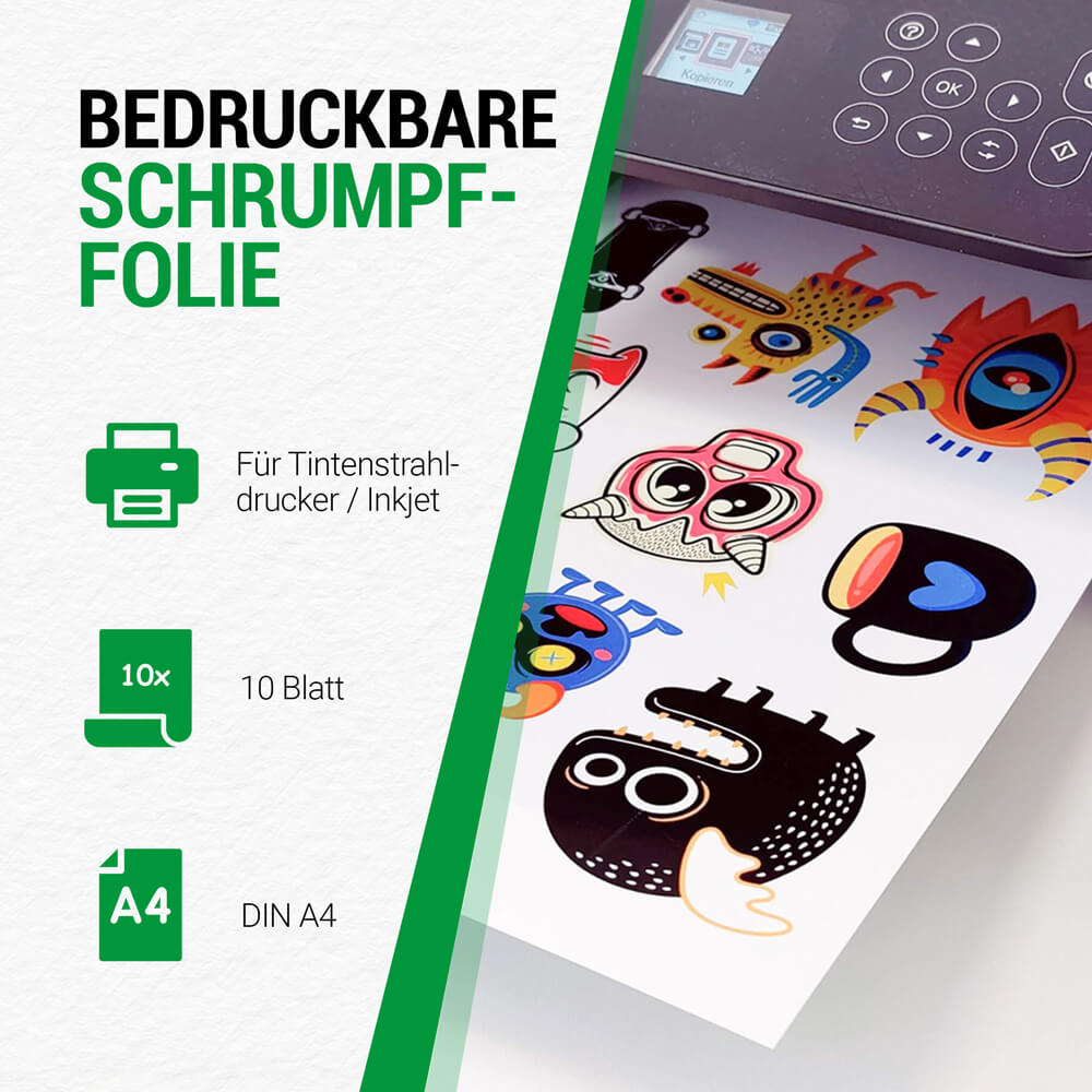 Shrink film white inkjet