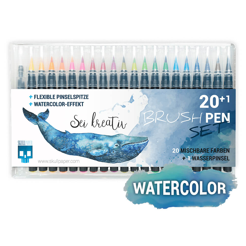 Watercolor Brush Pen Set 20+1