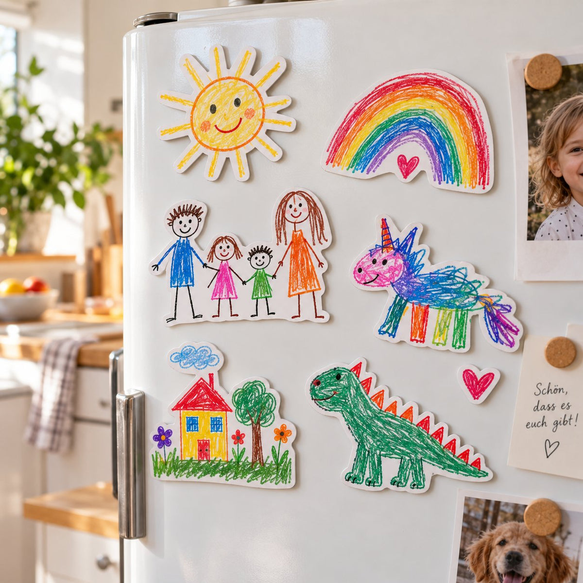 Kinderzeichnungen als Kühlschrankmagnete – so verewigst du die kleinen Kunstwerke