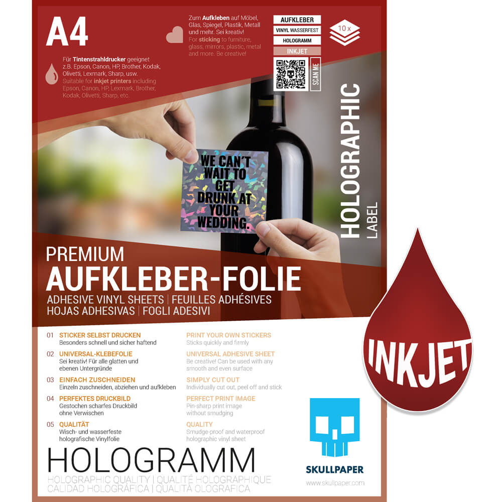 Aufkleber-Folie Hologramm Inkjet