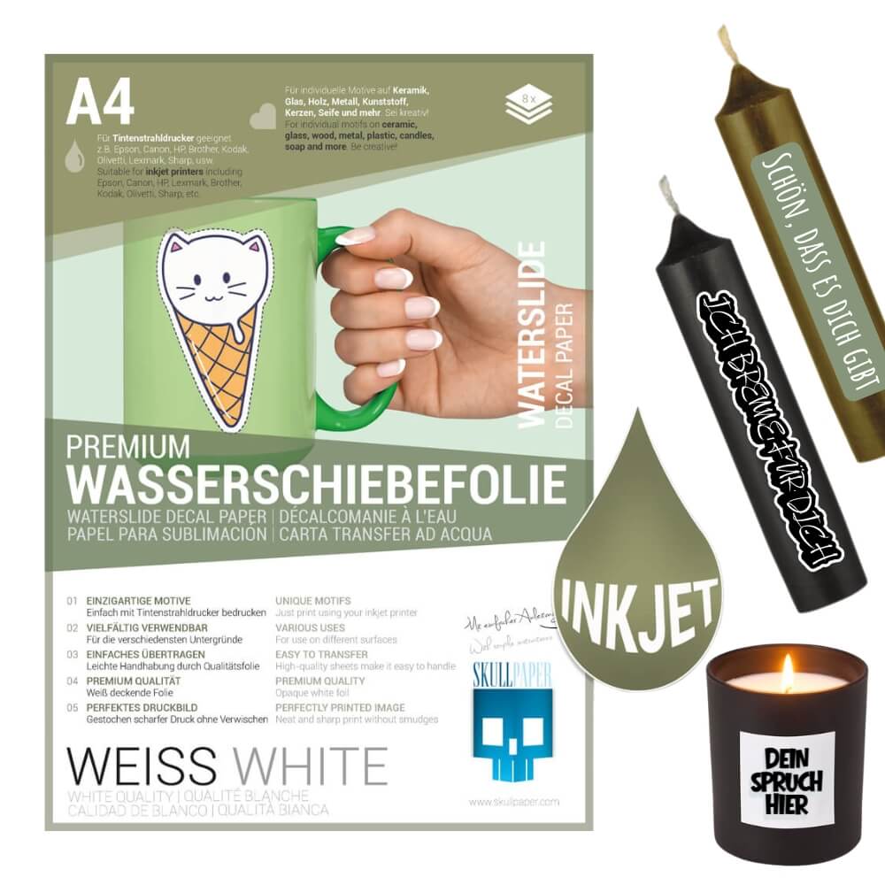 Wasserschiebefolie weiss Inkjet
