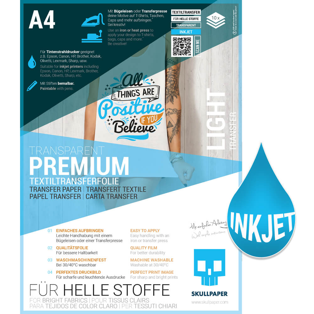 Transferfolie FÜR HELLE STOFFE Inkjet