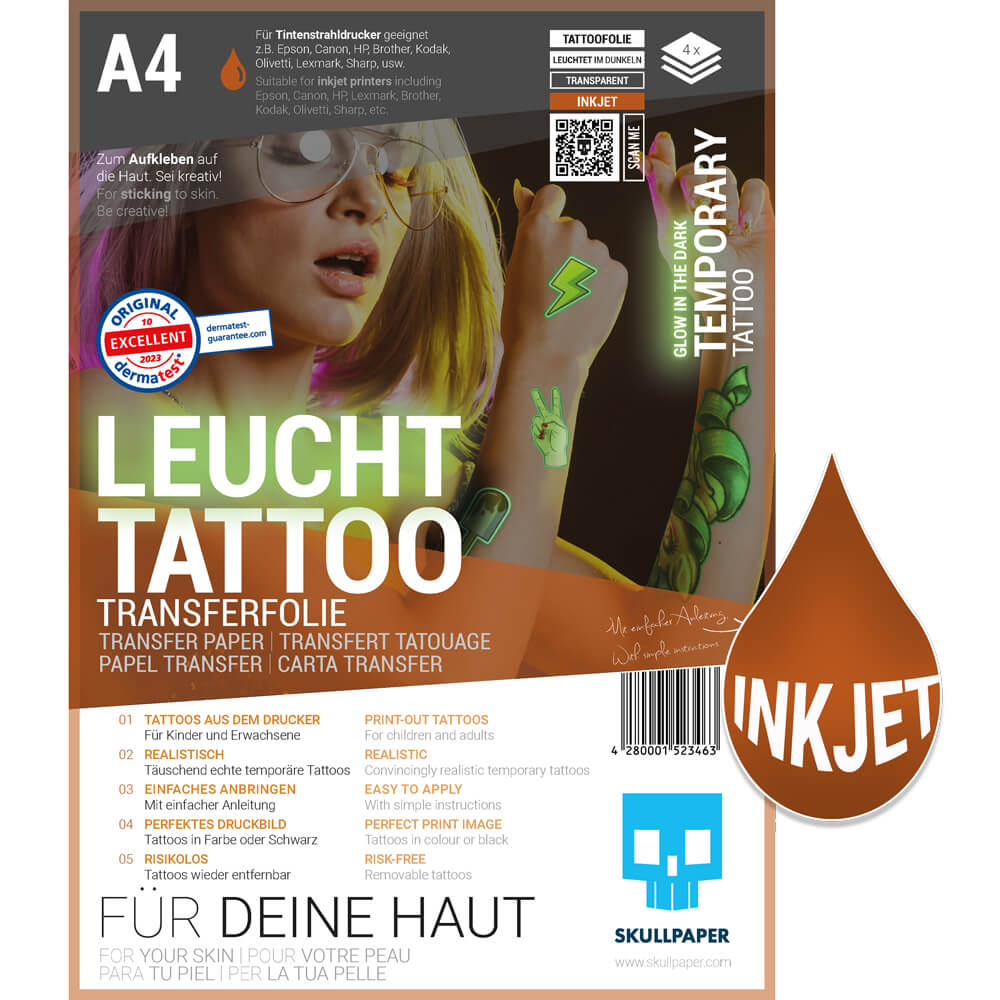 Leuchttattoo-Transferfolie Inkjet