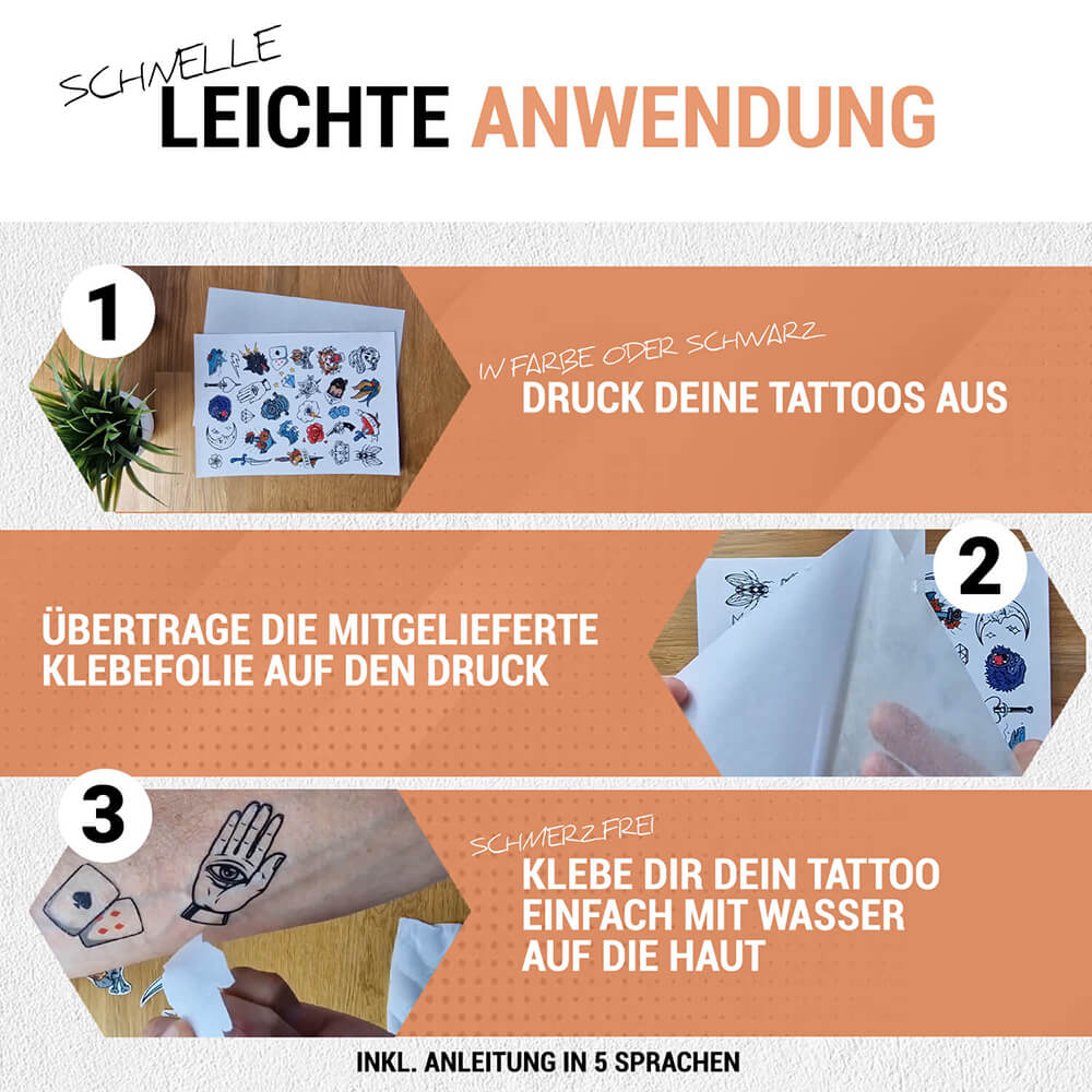 Leuchttattoo-Transferfolie Laser