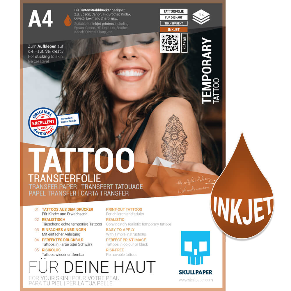 Tattoo transfer film inkjet