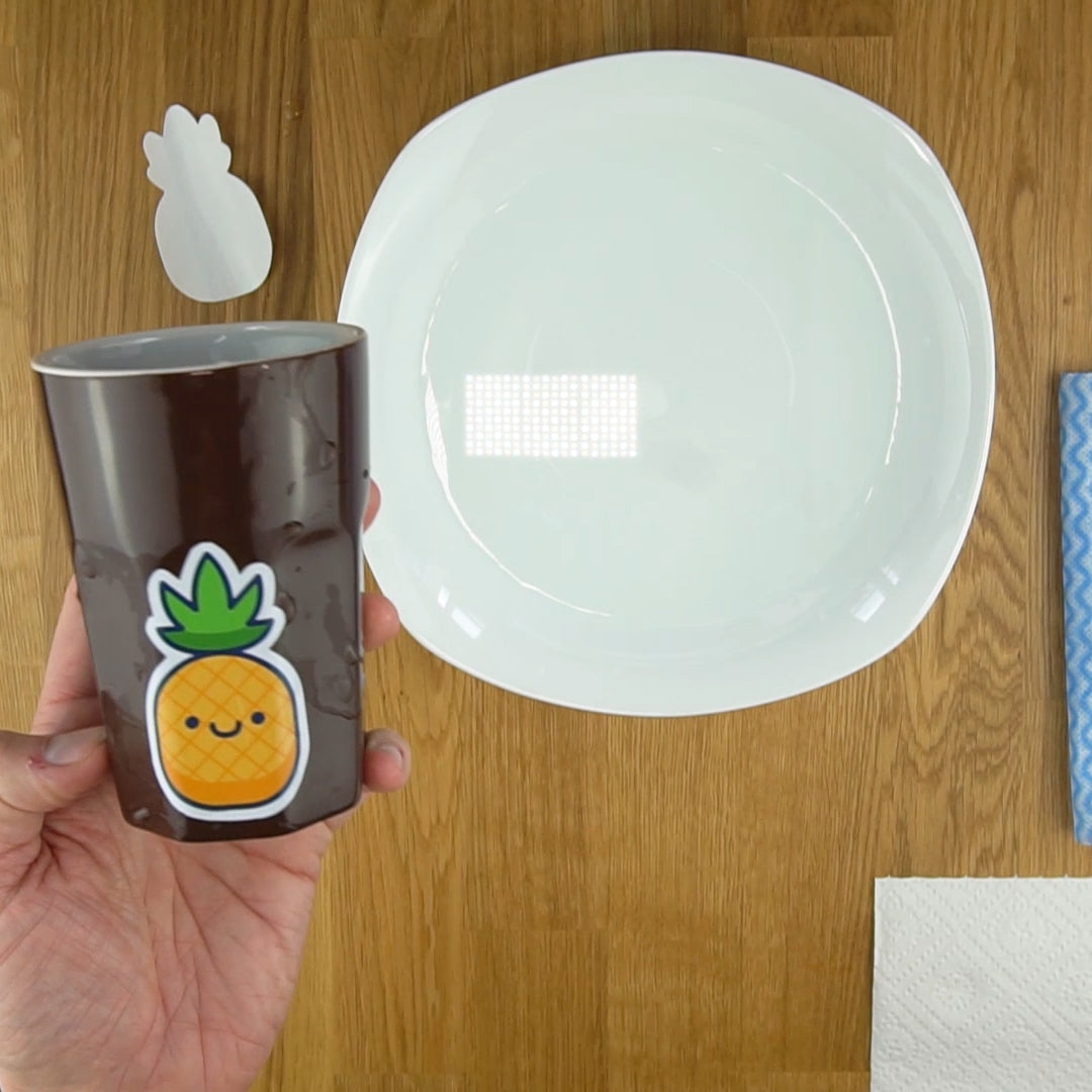 Tassen beschriften mit Wasserschiebefolie